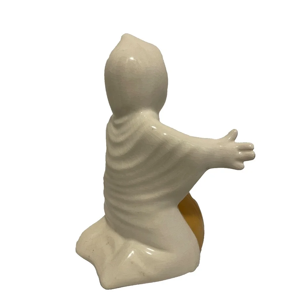 Vintage Ceramic Halloween Ghost & Jack-O'-Lantern‎ Wide Open Arms